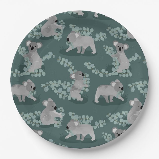 Assiettes En Carton Rassemblement de koala (Devant)