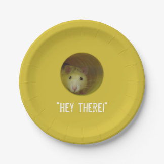 Assiettes En Carton Rat mignon chez l'animal drôle de trou