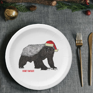 Assiettes En Carton Raton laveur de Noël