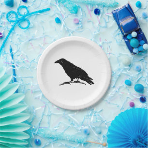 Assiettes En Carton Raven Black Bird Halloween Peinture Éffrayante Art