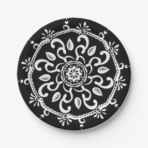 Assiettes En Carton Raven Mandala