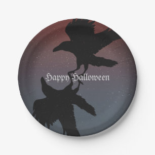 Assiettes En Carton Ravens Birds Night Starry Sky Grunge