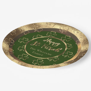 Assiettes En Carton Ravie St. Patrick Shamrocks Green Clovers irlandai