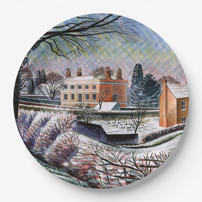 Assiettes En Carton Ravilious - Presbytère en hiver,  (Devant)