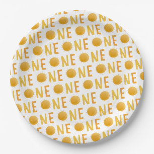 Assiettes En Carton Ray of Sunshine Boho Sun Anniversaire 