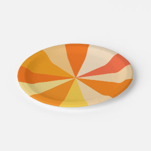 Assiettes En Carton Rayons 60s géométriques géniaux modernes d'art 