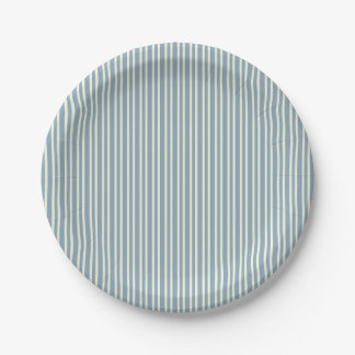 Assiettes En Carton Rayure bleue classique