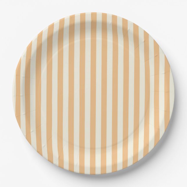 Assiettes En Carton Rayures (Devant)