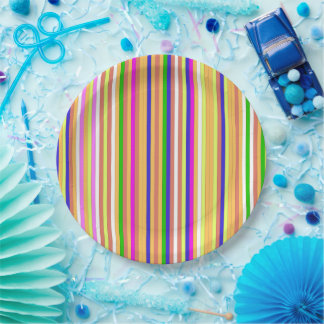 Assiettes En Carton Rayures heureuses