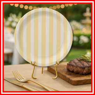 Assiettes En Carton Rayures Jaunes La Dolce Vita Citrons Italien UNI