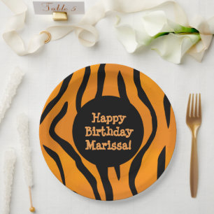 Assiettes En Carton Rayures sauvages personnalisées de tigre de chose