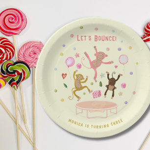 Assiettes En Carton Rebondissons sauter singes anniversaires de enfant