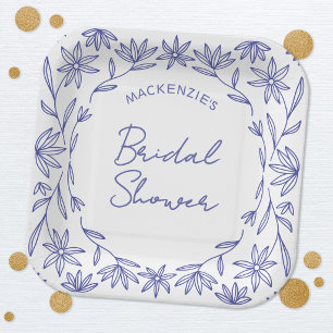 Assiettes En Carton Réception de mariage champêtre bleu méditerranéen