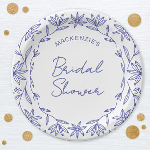 Assiettes En Carton Réception de mariage champêtre bleu méditerranéen