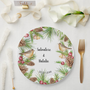 Assiettes En Carton Réception de mariage pour Mariage de Noël