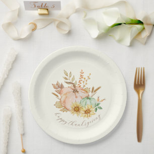 Assiettes En Carton Récolte aquarelle sur mesure Thanksgiving
