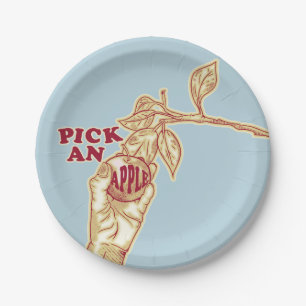 Assiettes En Carton Récolte de pomme de verger
