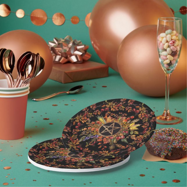 Assiettes En Carton Récolte magique (Multi)