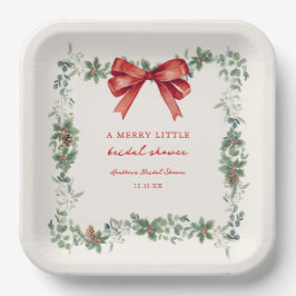 Assiettes En Carton Red Bow Merry Little Christmas Bridal Shower