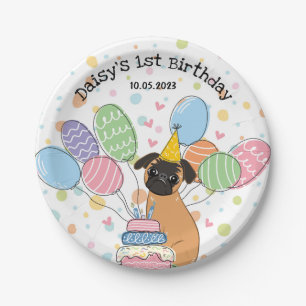 Assiettes En Carton Red Brussels Griffon Chien fête d'anniversaire