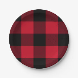 Assiettes En Carton Red Buffalo Plaid, Red Flannel