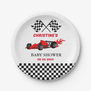 Assiettes En Carton Red Car Race Baby shower