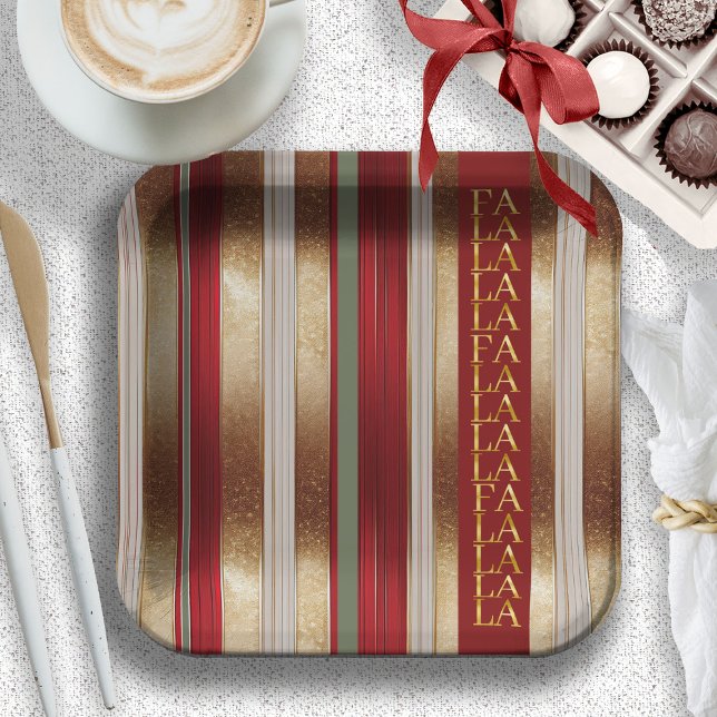 Assiettes En Carton Red Christmas Fa La La Motif#27 ID1009 (Créateur téléchargé)
