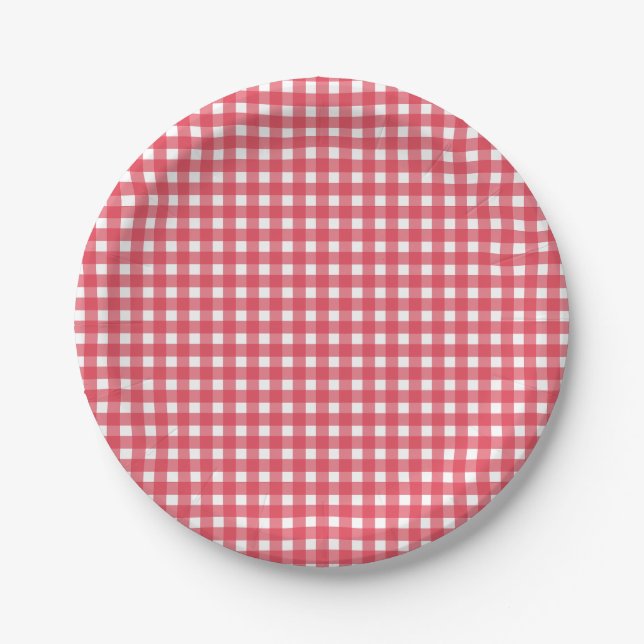 Assiettes En Carton Red En vichy Western (Devant)