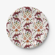 Red Fox Folk Art Plaques de papier Approvisionneme