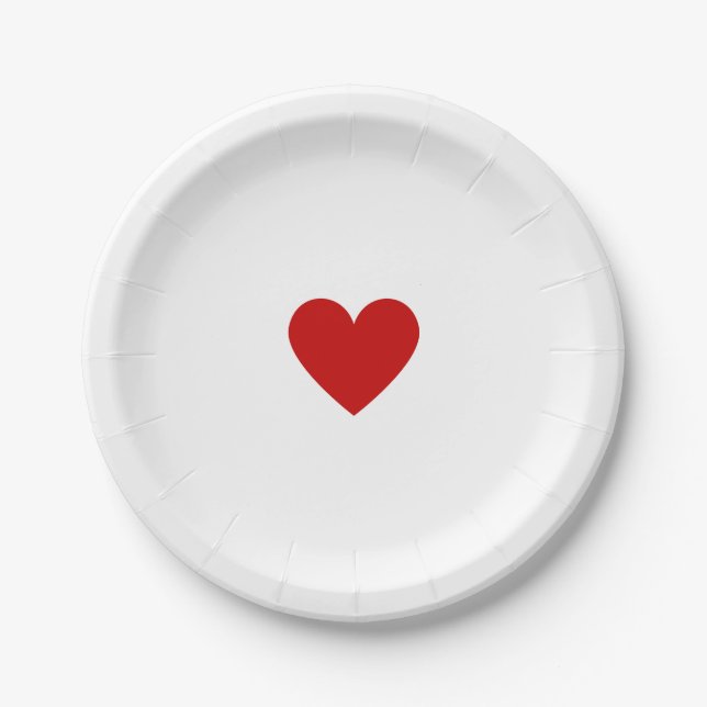 Assiettes En Carton Red Heart (Devant)