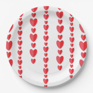 Assiettes En Carton Red Hearts mignon Valentine's