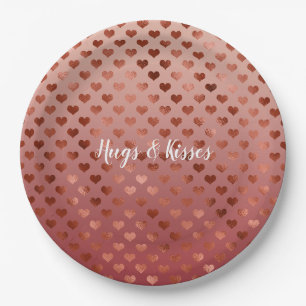 Assiettes En Carton Red Hearts Ombre