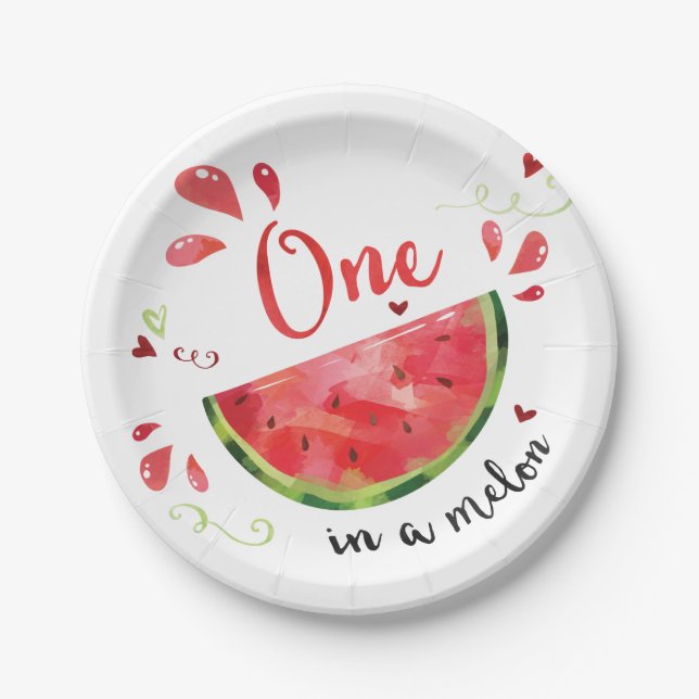 Assiettes En Carton Red One in the Melon Anniversaire Plaques papier (Devant)