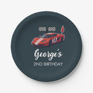 Assiettes En Carton Red Race Car 2e anniversaire