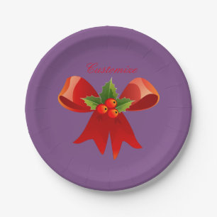 Assiettes En Carton Red Ribbon Holly Thunder_Cove
