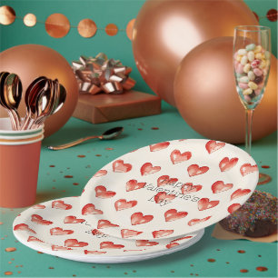 Assiettes En Carton Red Sweet Hearts Saint Valentin