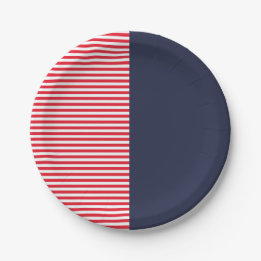 Assiettes En Carton Red White & Blue Fun Friends Famille Fête