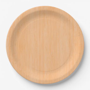 Assiettes En Carton Regard du bois en bambou de grain de pêche