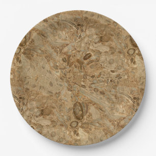 Assiettes En Carton Regard fossile de marbre Brown