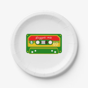 Assiettes En Carton Réggae mixer cassette rétro