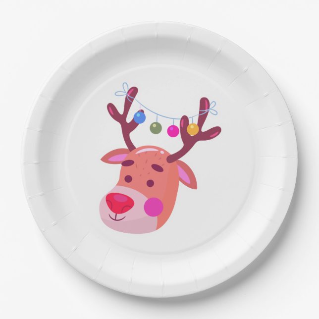 Assiettes En Carton Reinder (Devant)