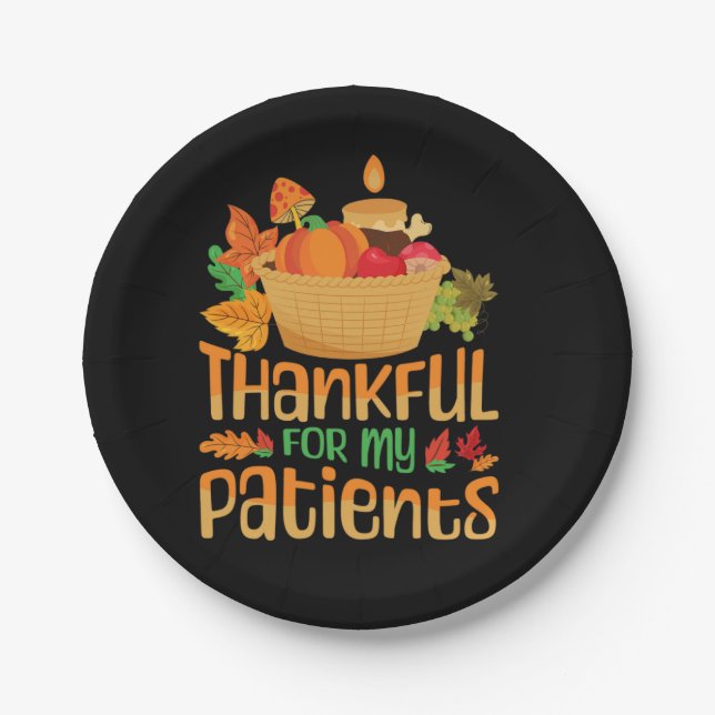 Assiettes En Carton remerciant pour mes patients tombent après l'épiso (Devant)