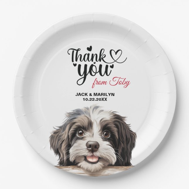 Assiettes En Carton Remerciements de mariage Havanese (Devant)