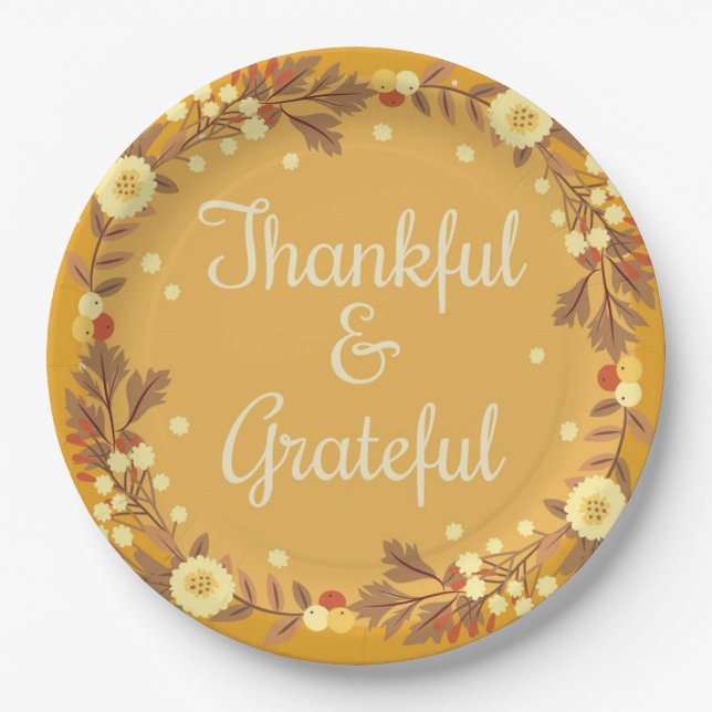 Assiettes En Carton Remerciements et gratitude (Devant)