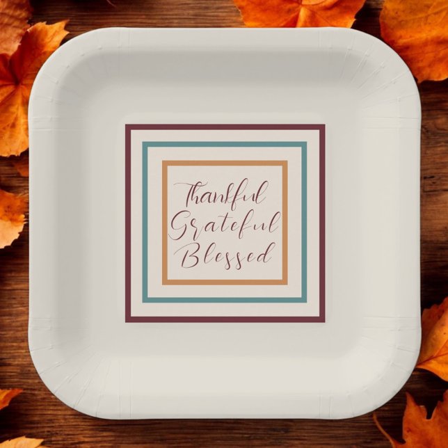 Assiettes En Carton Remerciements Grande Bénédiction Thanksgiving Fall (Créateur téléchargé)