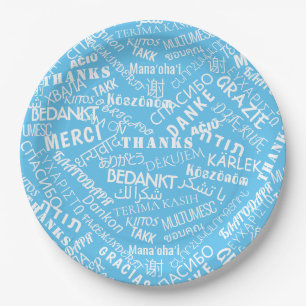 Assiettes En Carton Remerciements! - Multi Language - International Wo