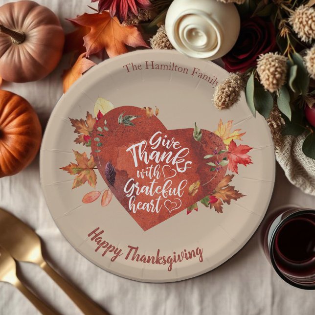 Assiettes En Carton Remerciez Gratusement Thanksgiving Brown (Créateur téléchargé)
