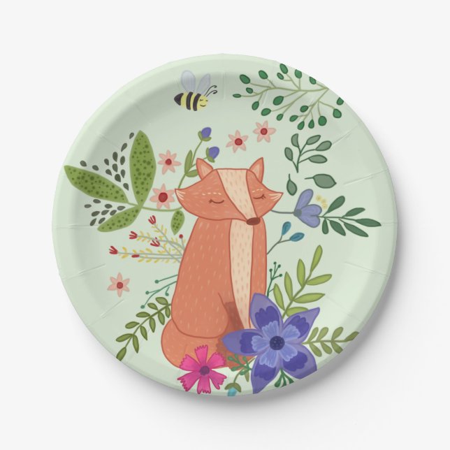 Assiettes En Carton Renard (Devant)