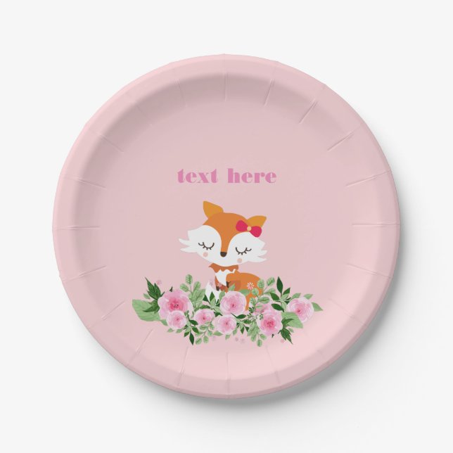 Assiettes En Carton renard des bois, renard mignon, (Devant)