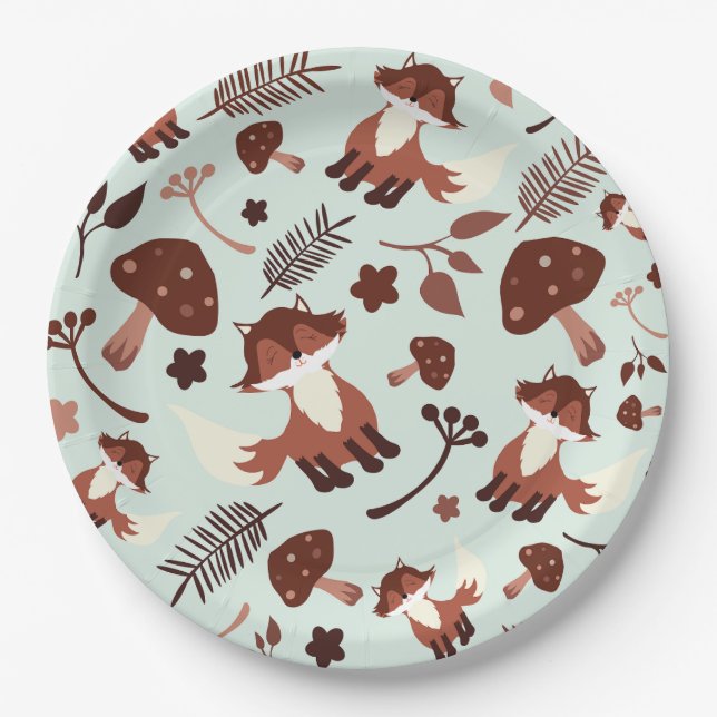 Assiettes En Carton Renard lunaire (Devant)